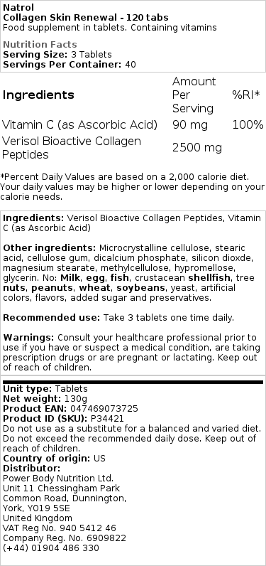 Renovação da Pele de Colágeno - 120 tabs - Image 2