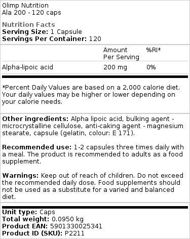 Ala 200 - 120 caps - Image 2