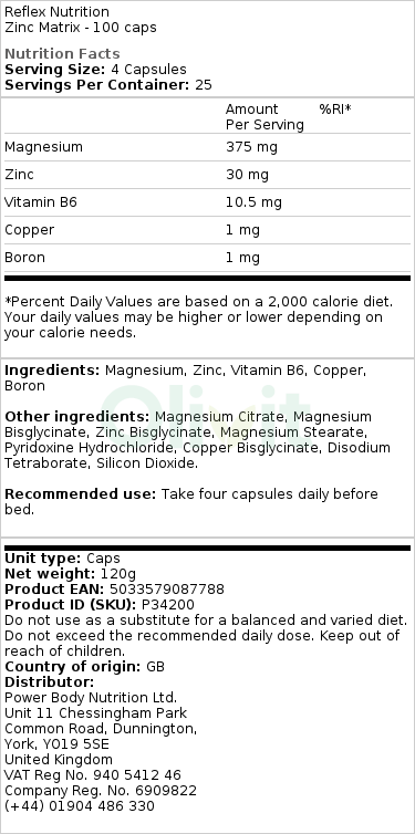 Matriz de zinco - 100 caps - Image 2