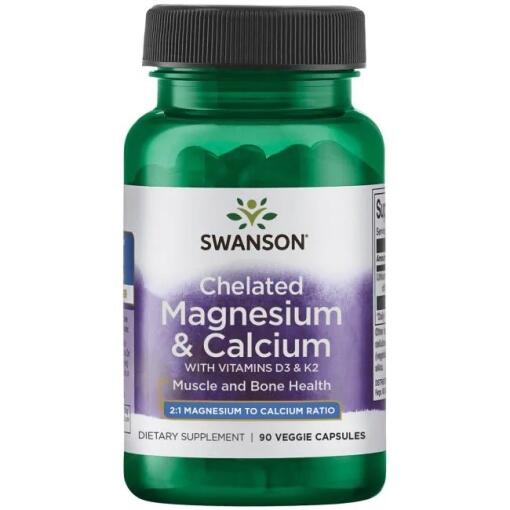 Swanson - SWANSON Albion Chelat Magnezu i Wapnia z D-3 i K-2
