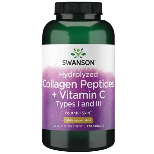 Swanson - SWANSON Hydrolizowany kolagen I i III + C 250tab