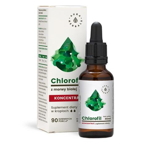 Aura Herbals - AURA HERBALS Chlorophyll from white mulberry (30 ml / 1 fl. oz.)