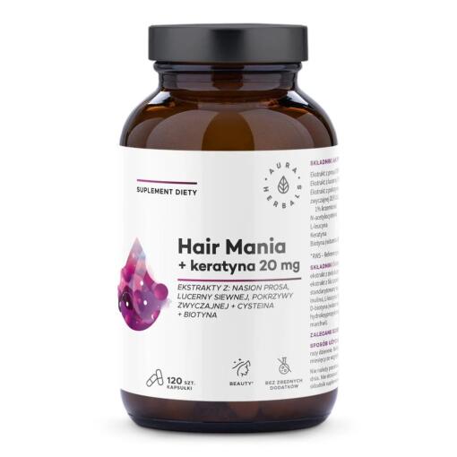 Aura Herbals - AURA HERBALS Hair Mania + Keratin 20 mg (120 caps)