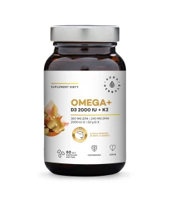 Aura Herbals - AURA HERBALS Omega+ Vitamin D3 2000 IU + Vitamin K2 (60 sgel caps)