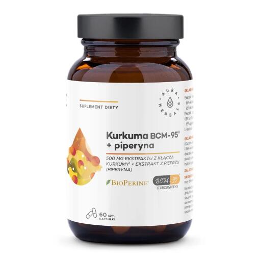 Aura Herbals - AURA HERBALS Turmeric 500 mg BCM-95® + piperine (60 caps.)