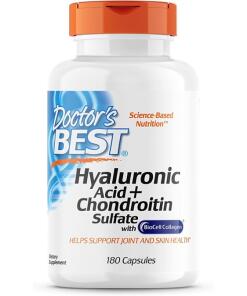 Doctor's Best - Hyaluronic Acid + Chondroitin Sulfate with BioCell Collagen - 180 caps