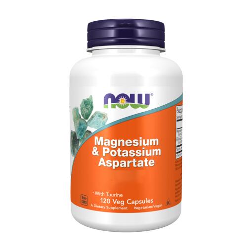 NOW Foods - Magnesium & Potassium Aspartate with Taurine - 120 vcaps
