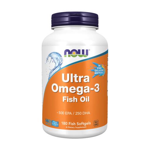 NOW Foods - Ultra Omega-3 (In Fish Gelatin Softgels) - 180 fish softgels
