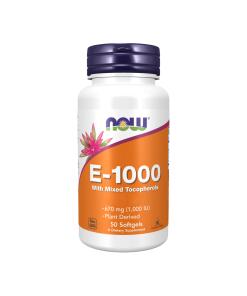 NOW Foods - Vitamin E-1000 - Natural (Mixed Tocopherols) - 50 softgels