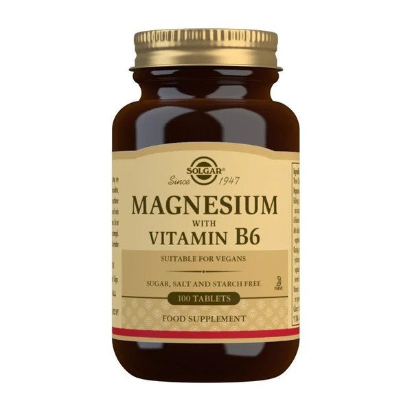 Solgar - Magnesium med B6-vitamin - 100 tabletter