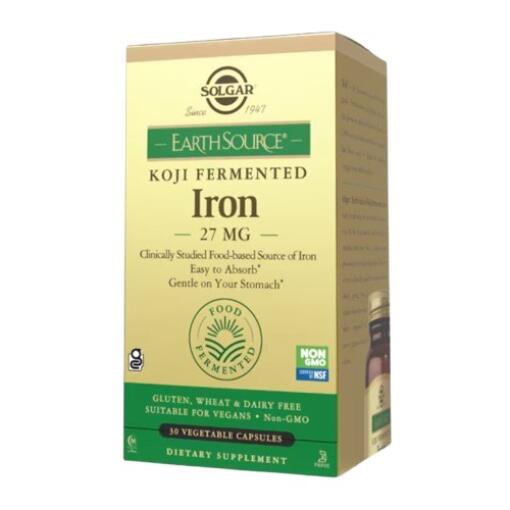 Solgar - SOLGAR Earth Source® Koji Fermented Iron 27 mg  (30  caps)