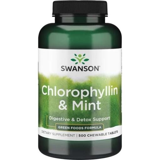 Swanson - Chlorophyllin & Mint - 500 chewable tablets