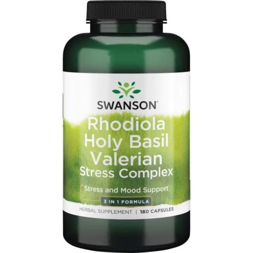Swanson - Rhodiola Holy Basil Valerian Stress Complex - 180 caps
