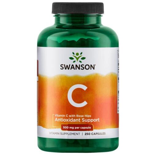 Swanson - SWANSON Witamina C500 + dzika ró¿a 250 kaps