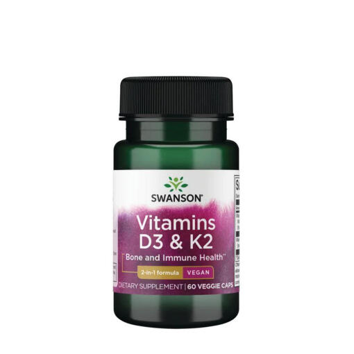 Swanson - SWANSON Witamina D3 2000IU + K2 75mcg 60vcaps