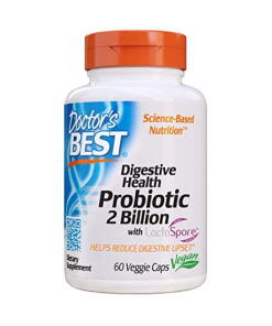 Doctor's Best - Digestive Health Probiotic 2 Billion with LactoSpore - 60 vcaps