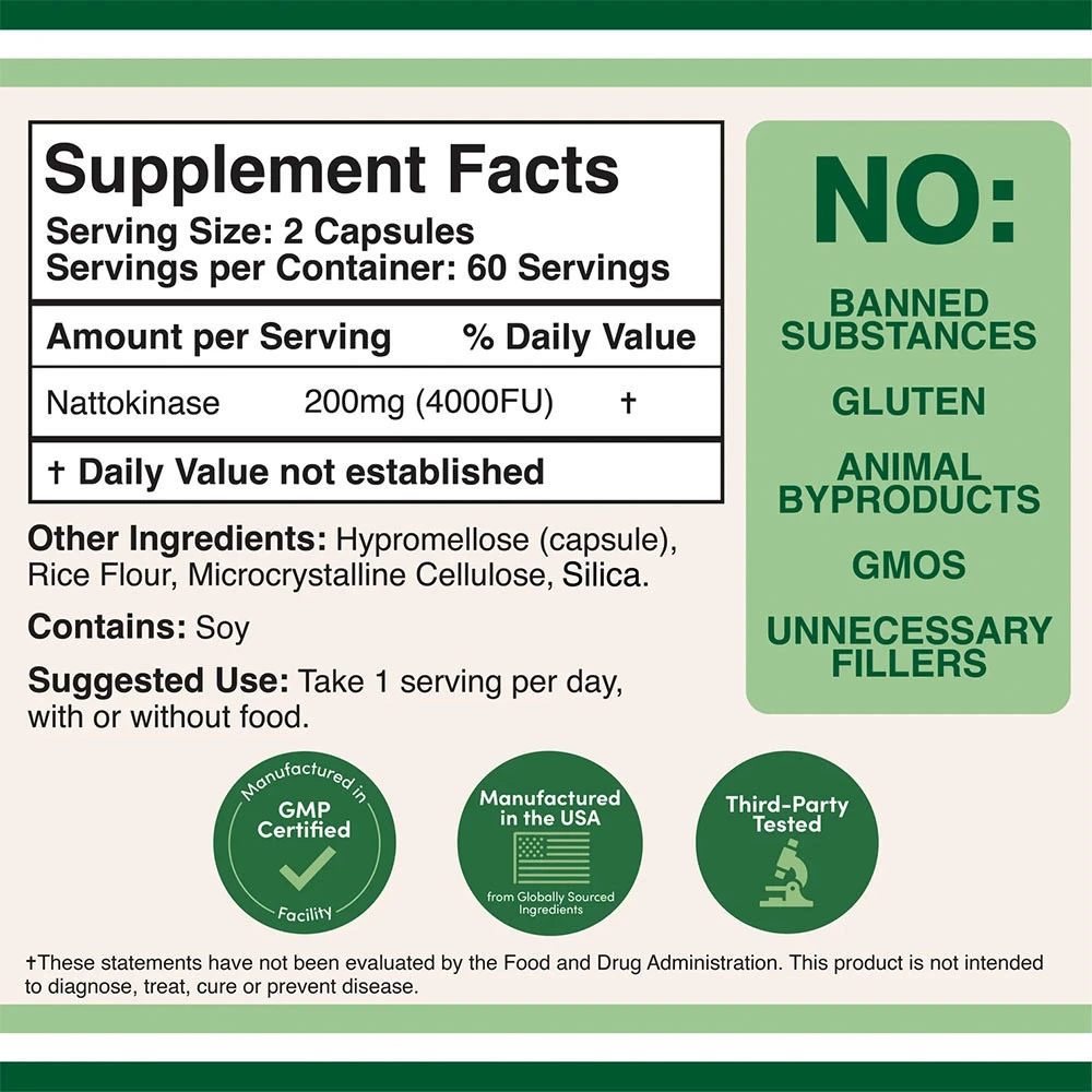Suplementos Double Wood - Nattokinase (120 Cápsulas) - Image 2