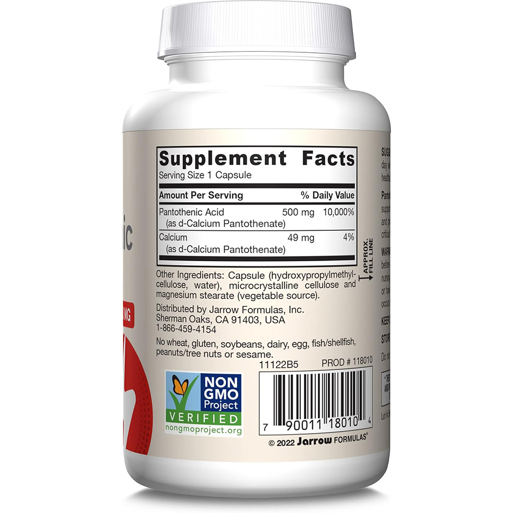 Ácido Pantotênico B5, 500mg - 100 caps - Image 4