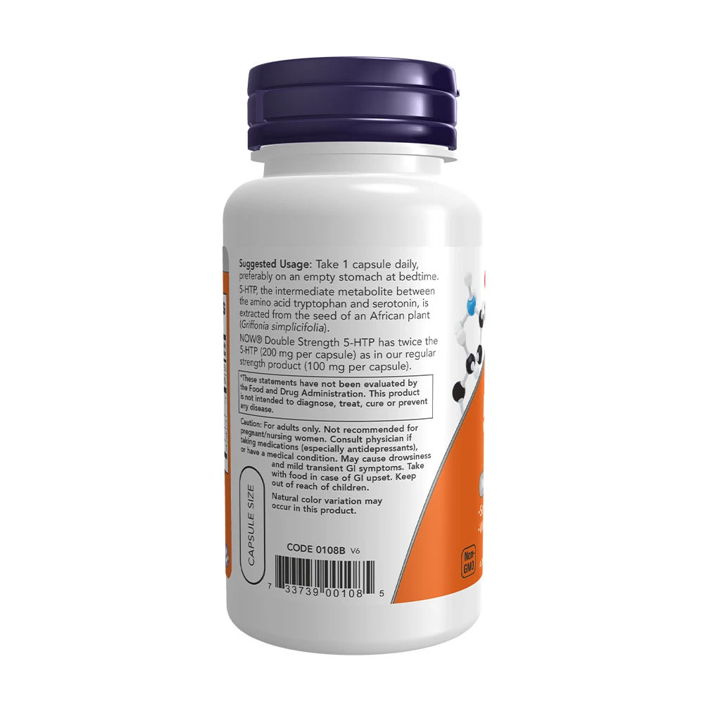5-HTP com Glycine Taurine & Inositol, 200mg - 60 vcaps - Image 3