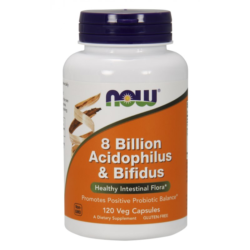 NOW Foods - 8 Billion Acidophilus & Bifidus - 120 vcaps