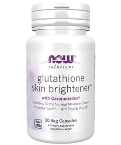 NOW Foods - Glutathione Skin Brightener with Ceramosides - 30 vcaps