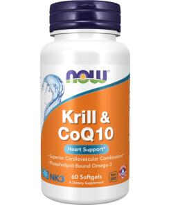 NOW Foods - Krill & CoQ10 - 60 softgels