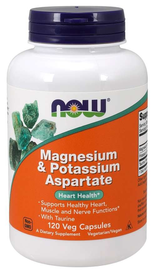 NOW Foods - Magnesium & Potassium Aspartate with Taurine - 120 vcaps