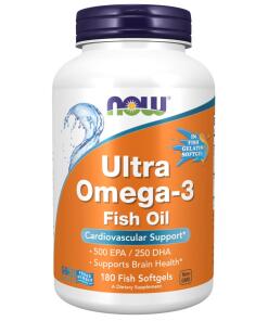 NOW Foods - Ultra Omega-3 (In Fish Gelatin Softgels) - 180 fish softgels