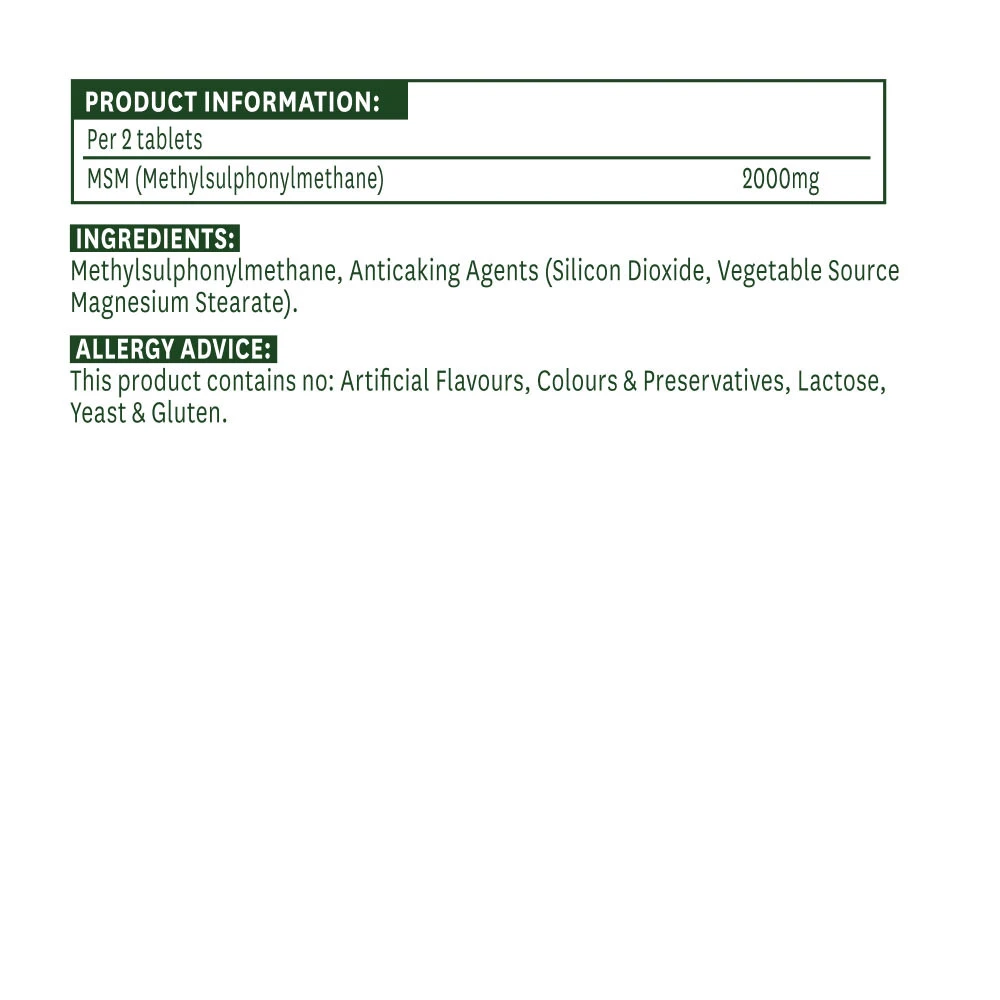 Natures Aid - MSM 1000 mg (90 Comprimidos) - Image 2