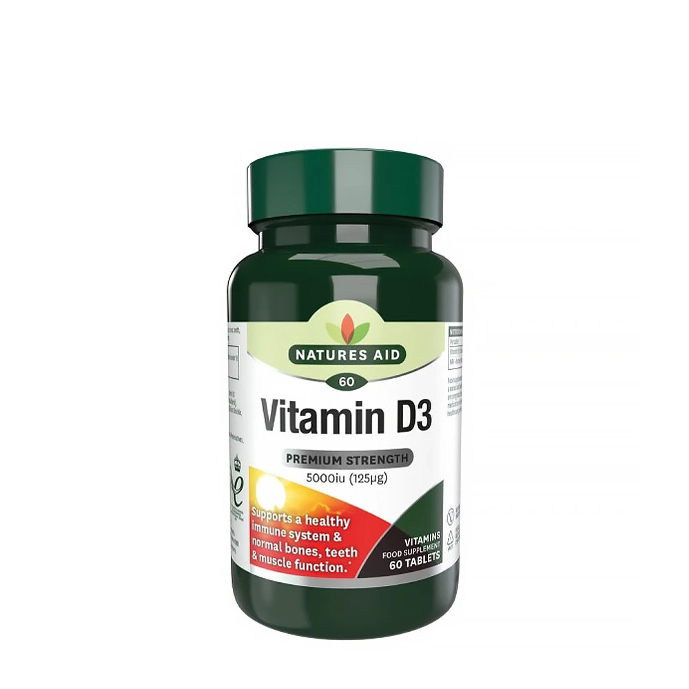 Natures Aid - Natures Aid Vitamin D3 5000IU High Strength (60 Tablets)