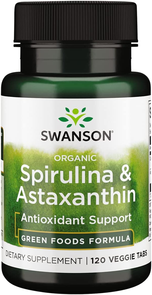 Spirulina e Astaxantina, Orgânica - 120 tabs vegetarianos - Image 2
