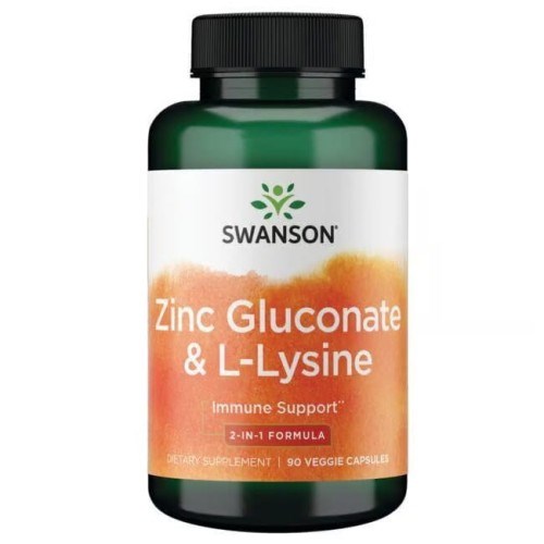 Swanson - Zinc Gluconate & L-Lysine - 90 vcaps