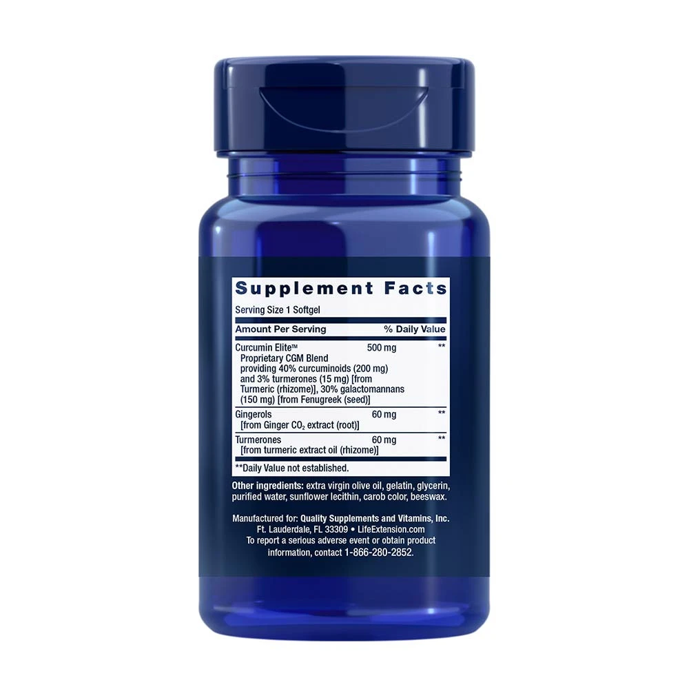 Advanced Curcumin Elite Turmeric Extract, Ginger & Turmerones - 30 softgels - Image 3