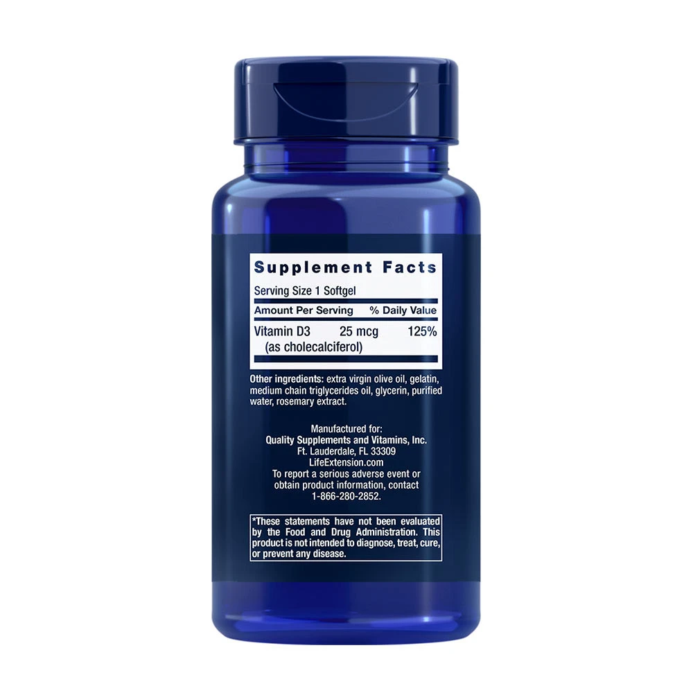 Vitamina D3, 1000IU - 250 softgels - Image 6