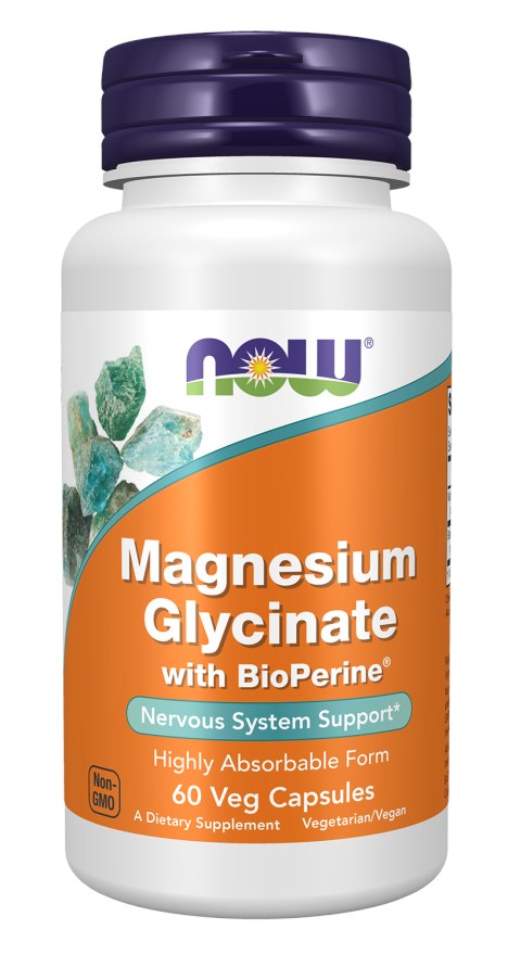 NOW - Magnesium Glycinate with BioPerine - 60 vcaps