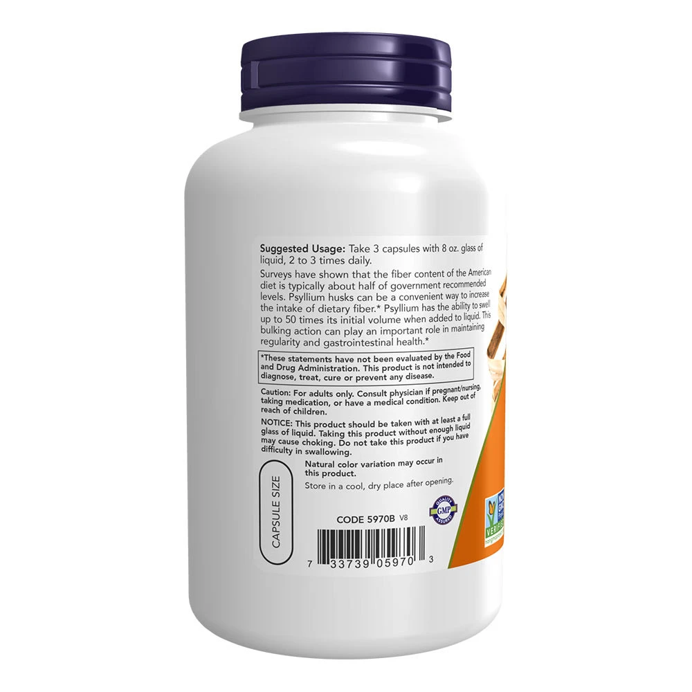 Psyllium Husk, 500mg - 200 vcaps - Image 3