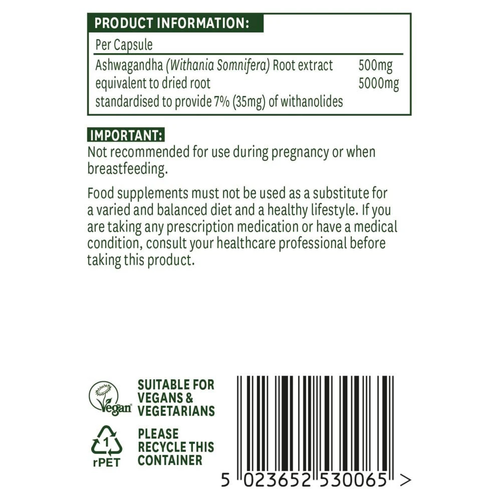 Natures Aid - Ashwagandha da Natures Aid (30 Cápsulas) - Image 7