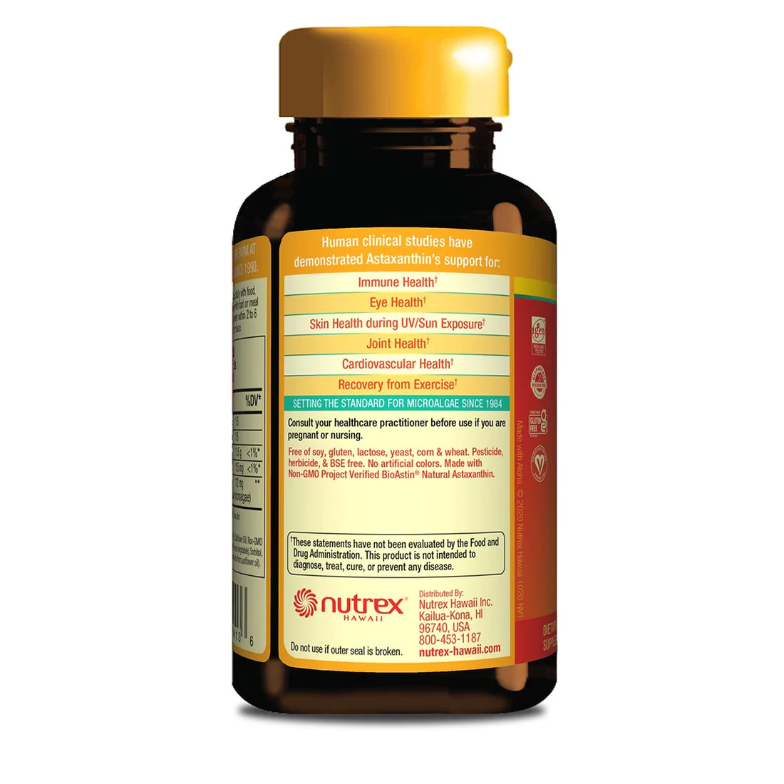 Nutrex - Astaxantina Hawaiana Vegana Nutrex 4 mg, 120 Cápsulas Moles Vegetais - Image 4