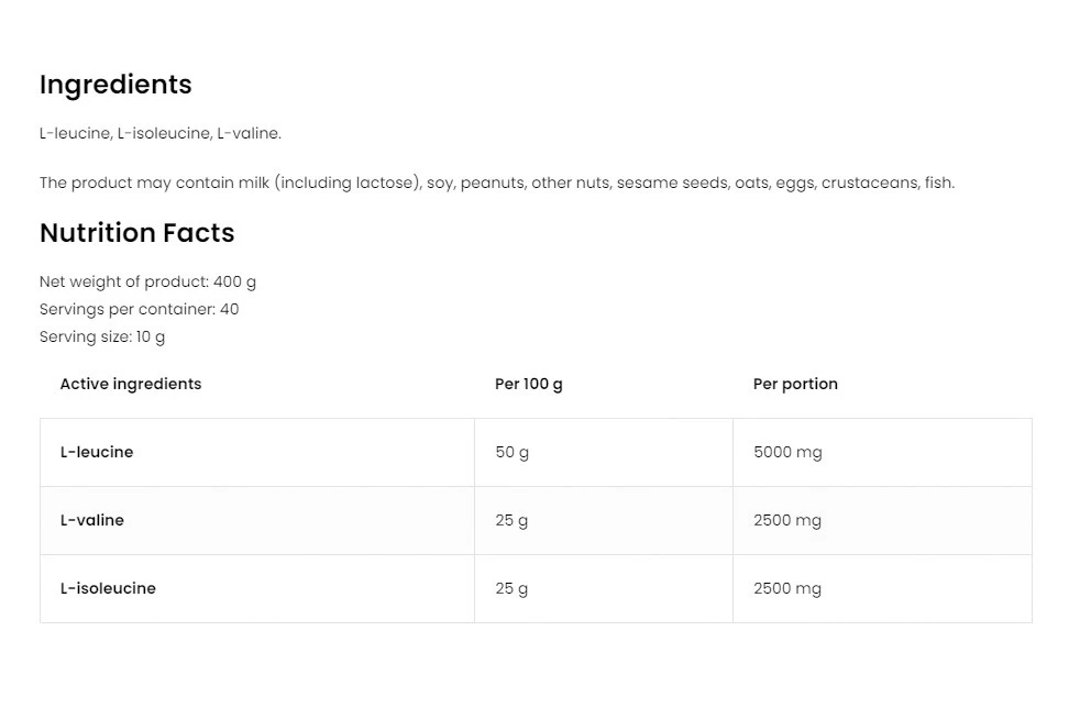 Ostrovit - BCAA 2-1-1 Natural (400 g) - Image 4