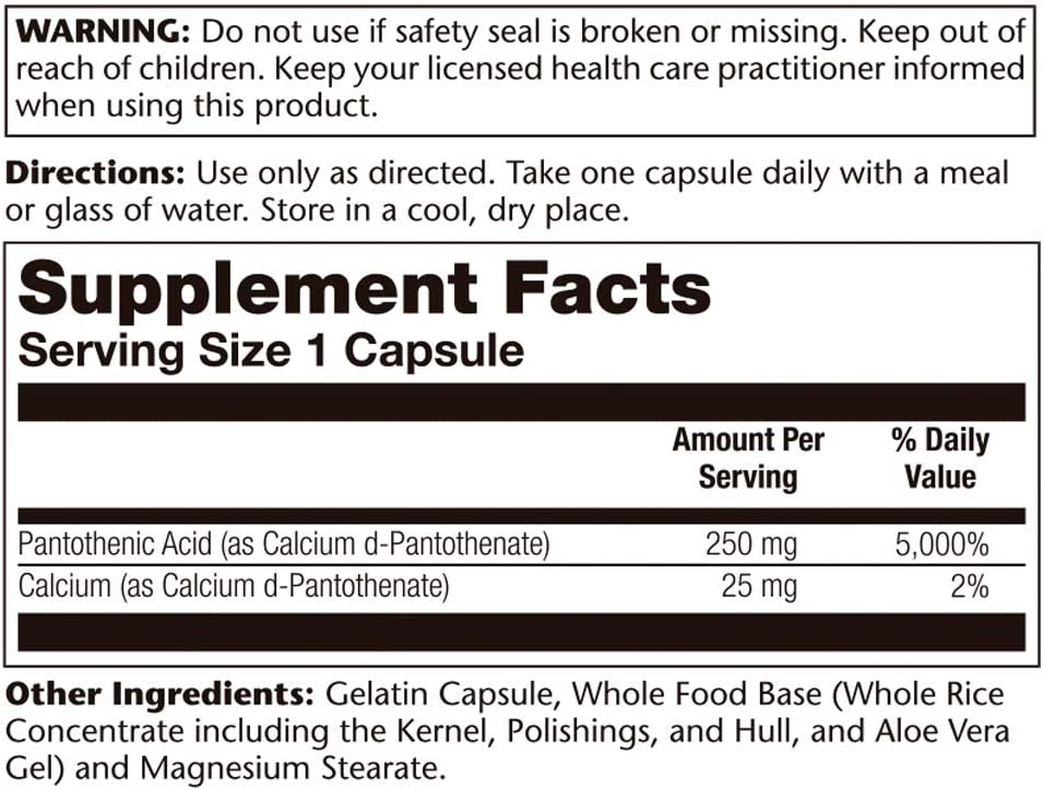 Solaray - Ácido Pantoténico 250 mg, 100 cápsulas - Image 3