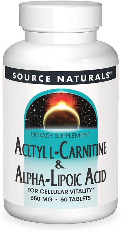 Source Naturals - Acetil-L-Carnitina e Ácido Alfa-Lipóico 650 mg, 60 Comprimidos Vegetais - Image 2