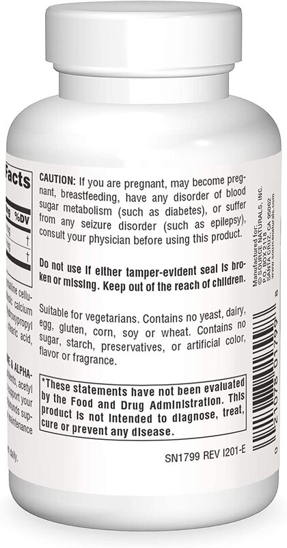 Source Naturals - Acetil-L-Carnitina e Ácido Alfa-Lipóico 650 mg, 60 Comprimidos Vegetais - Image 4