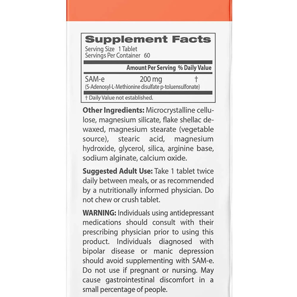 SAM-e, 200mg - 60 comprimidos - Image 5