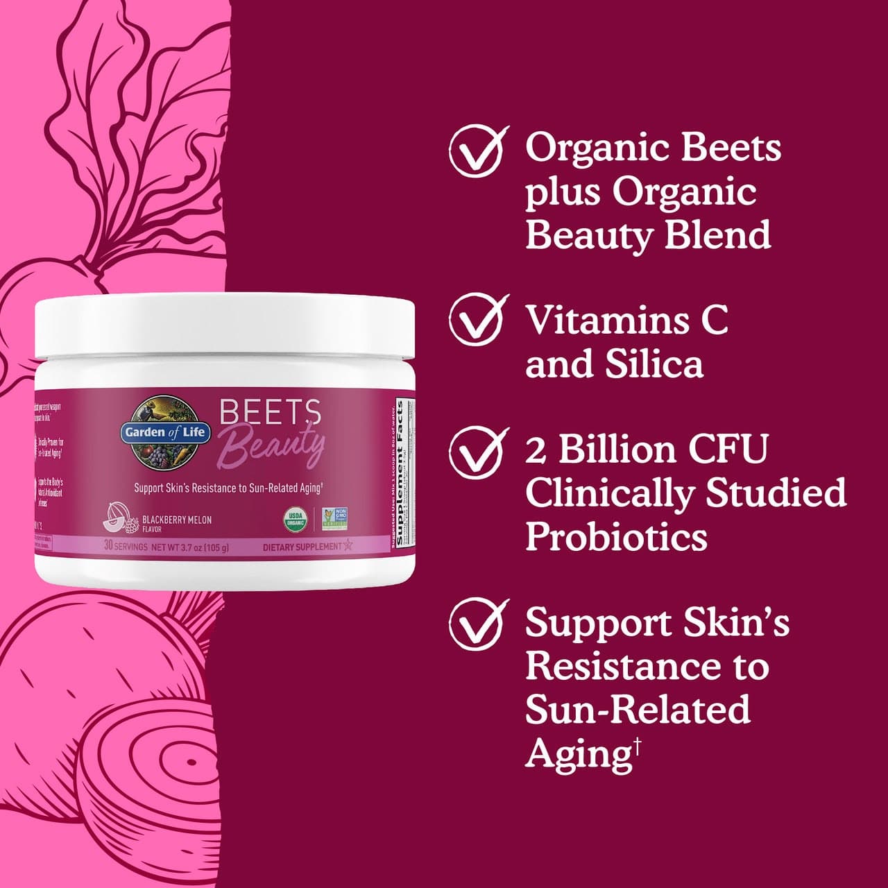 Pó de Beterraba para Beleza, Melancia e Amora - 105g - Image 4