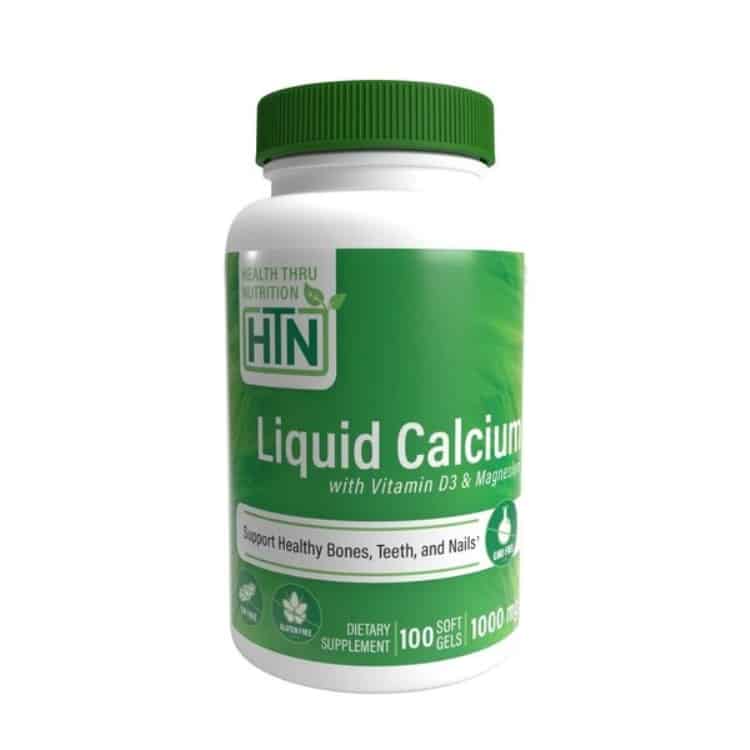 Health Thru Nutrition - Flydende calcium med D3-vitamin og magnesium - 100 softgels