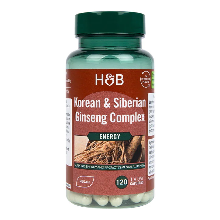 Holland & Barrett - Korean & Siberian Ginseng Complex - 120 vcaps