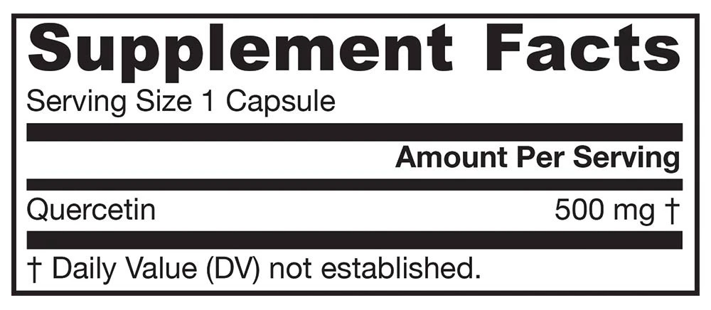 Quercetin, 500mg - 100 vcaps - Image 3