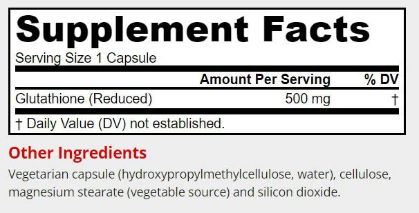 Glutationa Reduzida, 500mg - 60 vcaps - Image 2