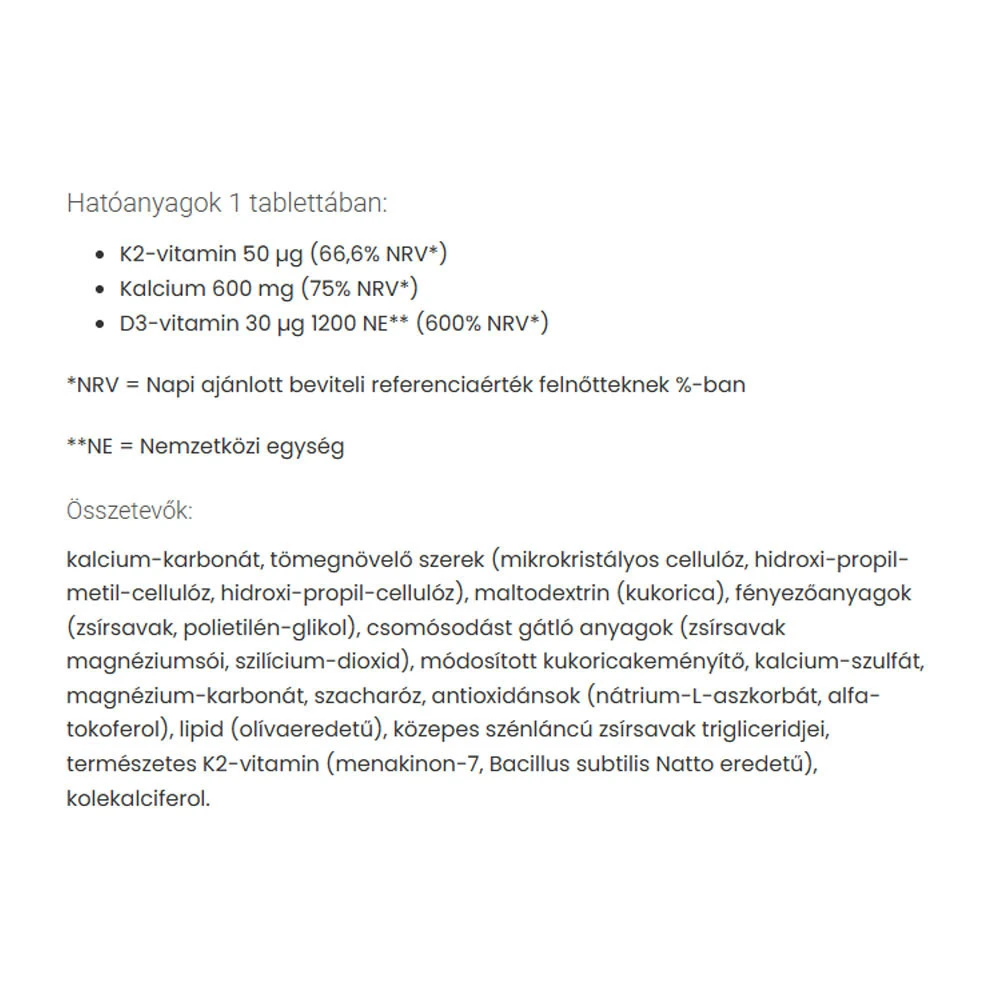 JutaVit - Cálcio Forte com Ca/K2/D3 (30 Comprimidos) - Image 2