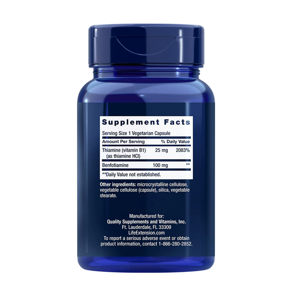Benfotiamina com tiamina, 100mg - 120 vcaps - Image 4